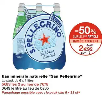Monoprix San pellegrino eau minérale naturelle offre