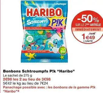 Monoprix Haribo bonbons schtroumpfs p!k offre