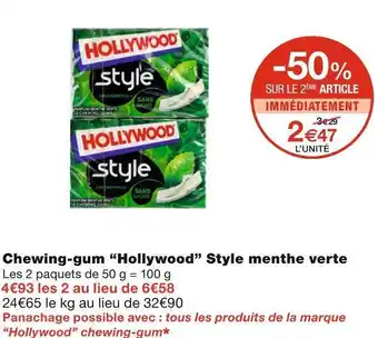 Monoprix Hollywood chewing-gum style menthe verte offre