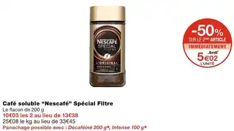 Monoprix Nestlé café soluble spécial filtre offre
