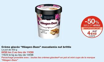 Monoprix Häagen-dazs crème glacée macadamia nut brittle offre