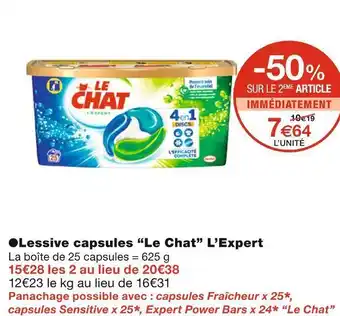 Monoprix Le chat lessive capsules l’expert offre