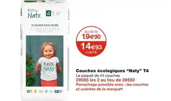 Monoprix Naty couches écologiques t4 offre