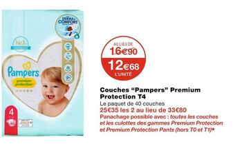 Monoprix Pampers couches premium protection t4 offre