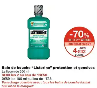 Listerine bain de bouche protection et gencives