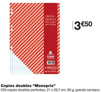 Monoprix Monoprix copies doubles offre