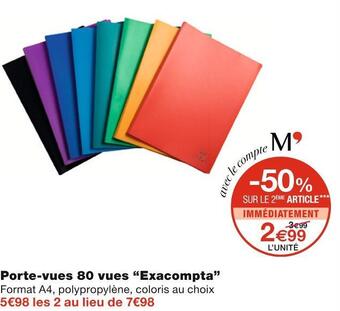 Monoprix Exacompta porte-vues 80 vues offre