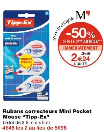 Tipp-ex rubans correcteurs mini pocket mouse