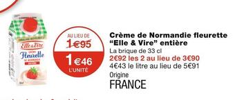 Monoprix Elle & vire crème de normandie fleurette entière offre