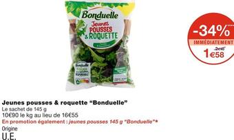 Monoprix Bonduelle jeunes pousses & roquette offre