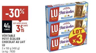 Spar Lu véritable petit écolier chocolat au lait offre