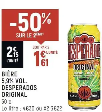 Spar Desperados bière 5,9% vol. original offre
