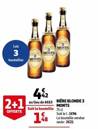Auchan Bière blonde 3 monts offre