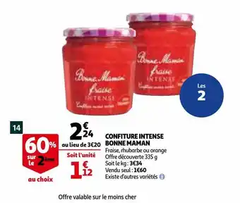 Auchan Confiture intense bonne maman offre