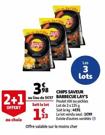 Auchan Chips saveur barbecue lay's offre