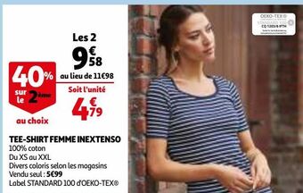 Auchan Tee-shirt femme inextenso offre
