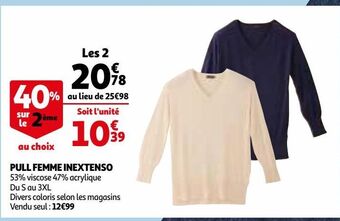 Auchan Pull femme inextenso offre