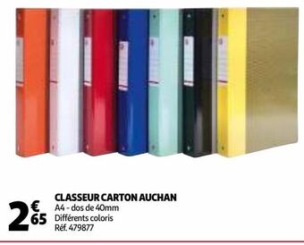Auchan Classeur carton auchan offre