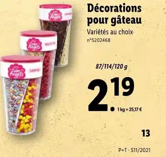 Lidl Décorations pour gâteau offre