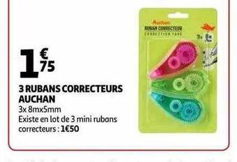 Auchan 3 rubans correcteurs auchan offre