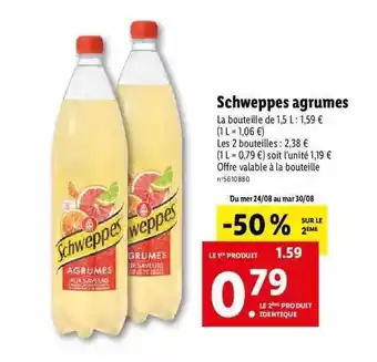 Lidl Scheweppes agrumes offre