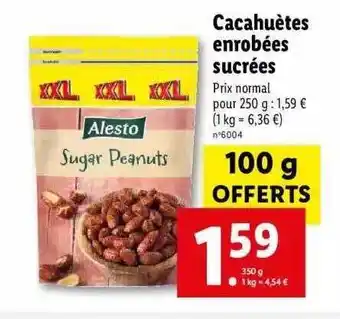 Lidl Cacahuètes enrochées sucrées offre