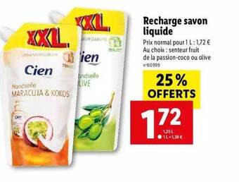 Lidl Recharge savon liquide offre