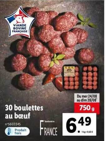 30 boulettes au boeuf
