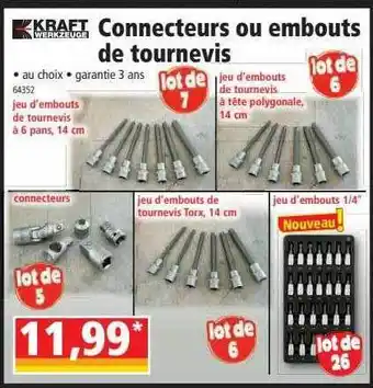Connecteurs ou embouts de tournevis