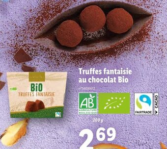 Lidl Truffes fantaisie au chocolat bio offre