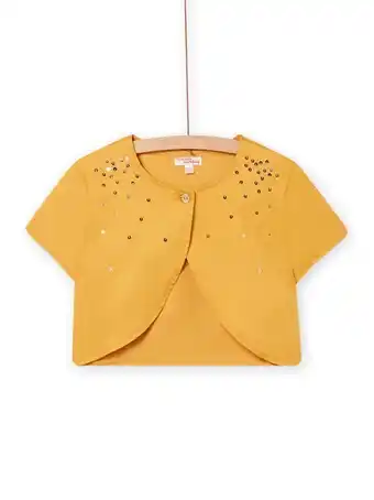 DPAM Cardigan jaune en satin à sequins enfant fille offre