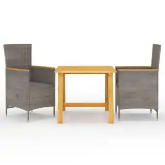Rue du commerce Ensemble de salle à manger de jardin 3 pcs gris offre