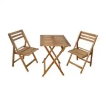 E.Leclerc Brico Ensemble pliable table + 2 chaises pour balcon en acacia fidgi offre