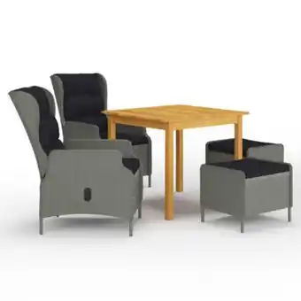 Rue du commerce Ensemble de salle à manger de jardin 5 pcs gris clair offre