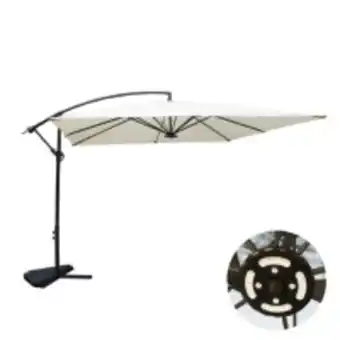 E.Leclerc Brico Solenzara à led écru : parasol à led déporté 3x3m offre