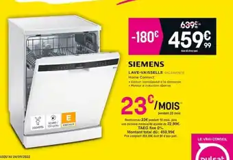 Pulsat SIEMENS Lave-Vaisselle offre