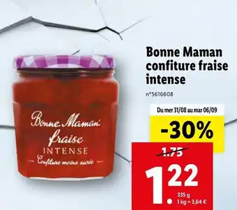Lidl Bonne Maman Confiture Fraise Intense offre