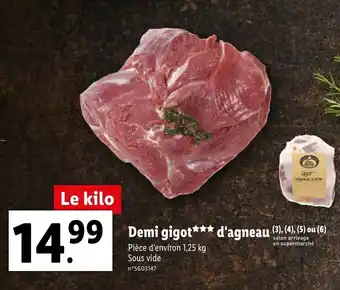 Lidl Demi Gigot d'Agneau offre