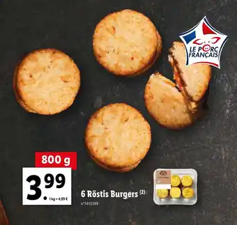 Lidl 6 Röstis Burgers offre