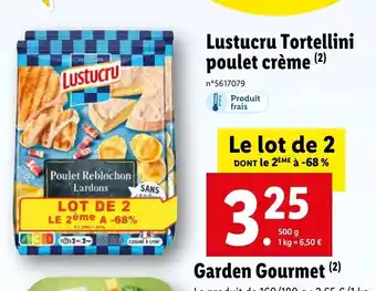 Lidl Lustucru Tortellini Poulet Crème offre