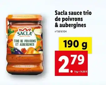Lidl Sacla Sauce Trio de Poivrons & Aubergines offre