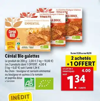 Lidl Céréal Bio Galettes offre