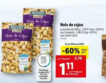 Lidl Noix de Cajou offre