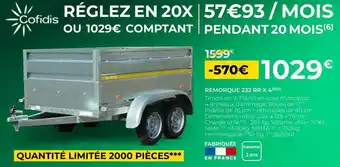 Feu Vert Remorque 232 rr x 4 offre