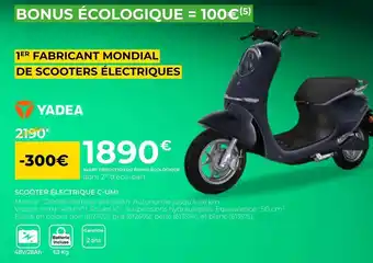 Feu Vert Yadea scooter électrique c-umi offre