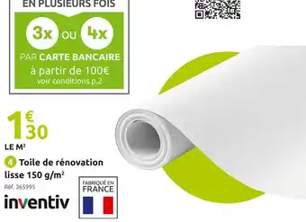 Mr Bricolage Inventiv toile de rénovation lisse 150 g/m2 offre