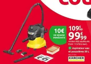 Mr Bricolage Kärcher aspirateur eau et poussières kwd 4 v-20/5/22 20 l offre