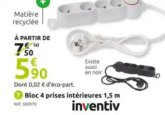 Mr Bricolage Inventiv bloc 4 prises intérieures 1,5 m offre