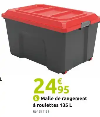 Mr Bricolage Sundis malle de rangement à roulettes 135 l offre