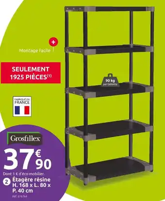 Mr Bricolage Grosfillex étagère résine tin silver offre